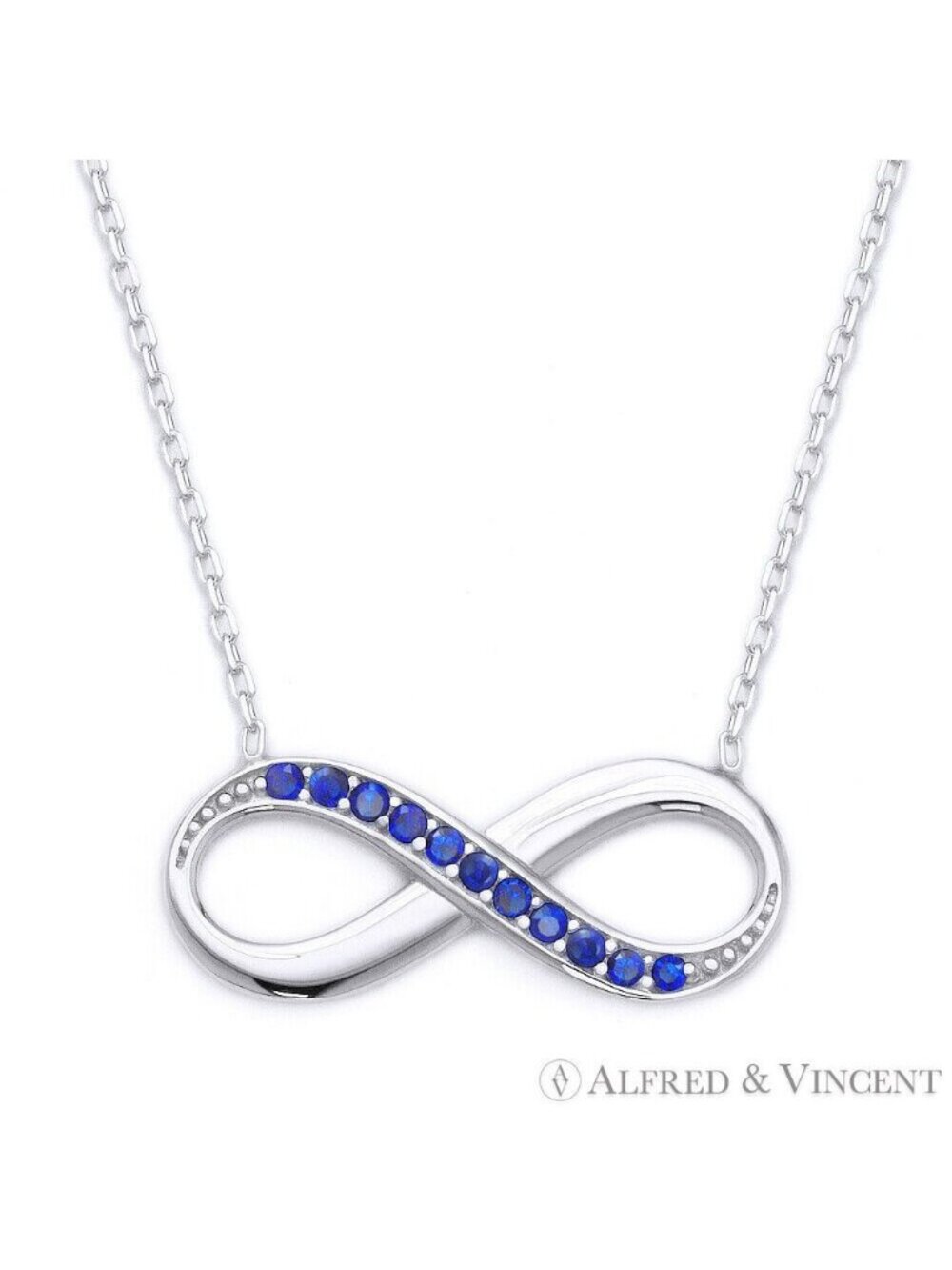 Infinity Charm CZ Crystal Pendant in .925 Sterling Silver w/ Rhodium